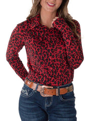 Red Leopard Women's Western Shirt (ADULT)