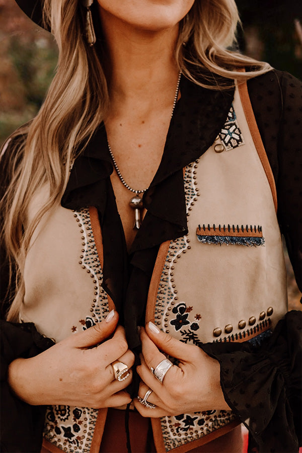 Western Paisley Studded Vest