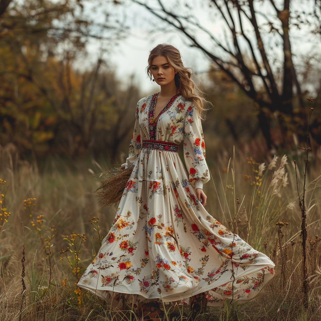 Pastoral Style Floral Dress