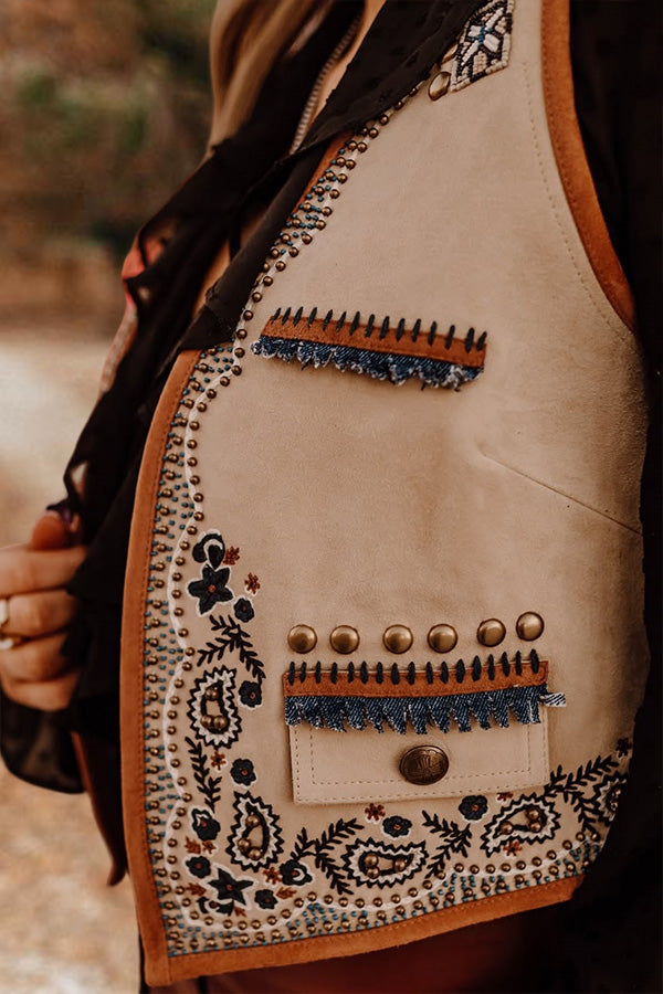 Western Paisley Studded Vest