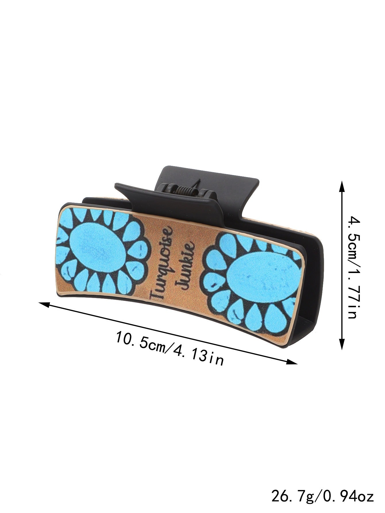 Western Style Letter Cactus Sunflower Leather Shark Clip Hair Clip