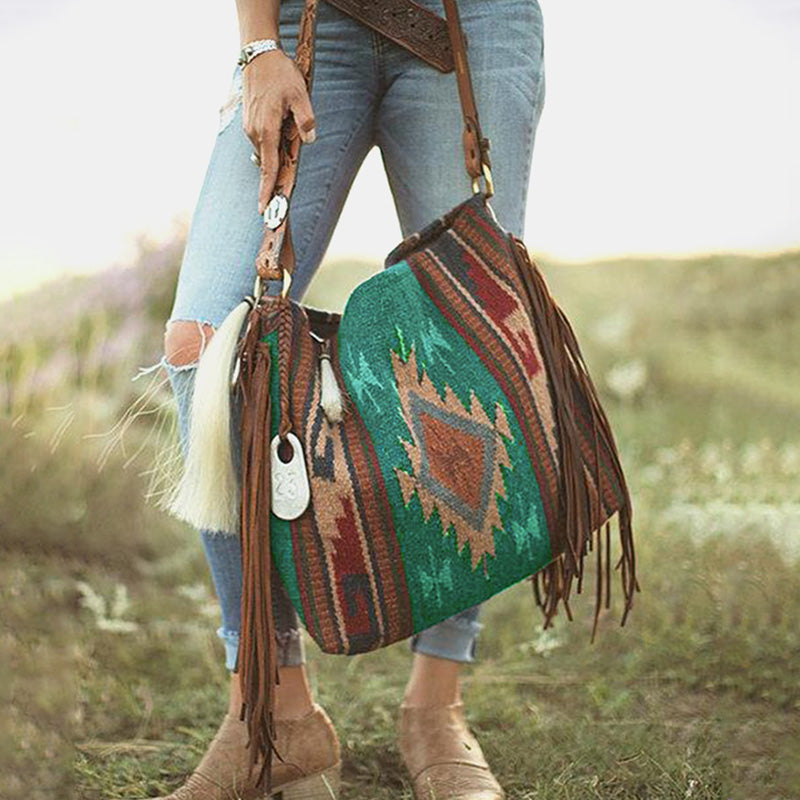 Vintage Handwoven Beard Shoulder Bag