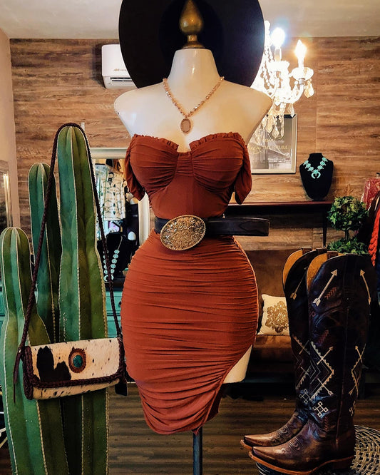 Solid Color Off-shoulder Tight Midi Dress