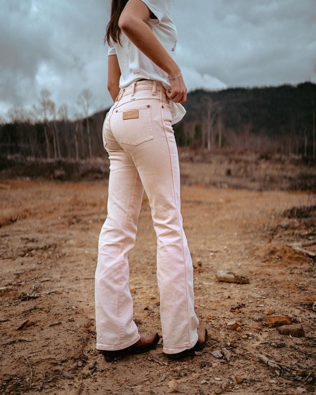 Light Pink Flared Jeans