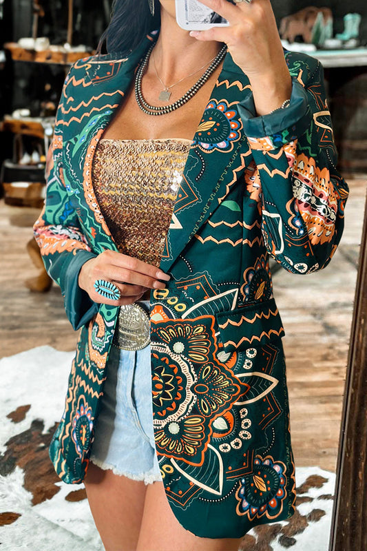 Beautiful Desert Paisley Print Blazer