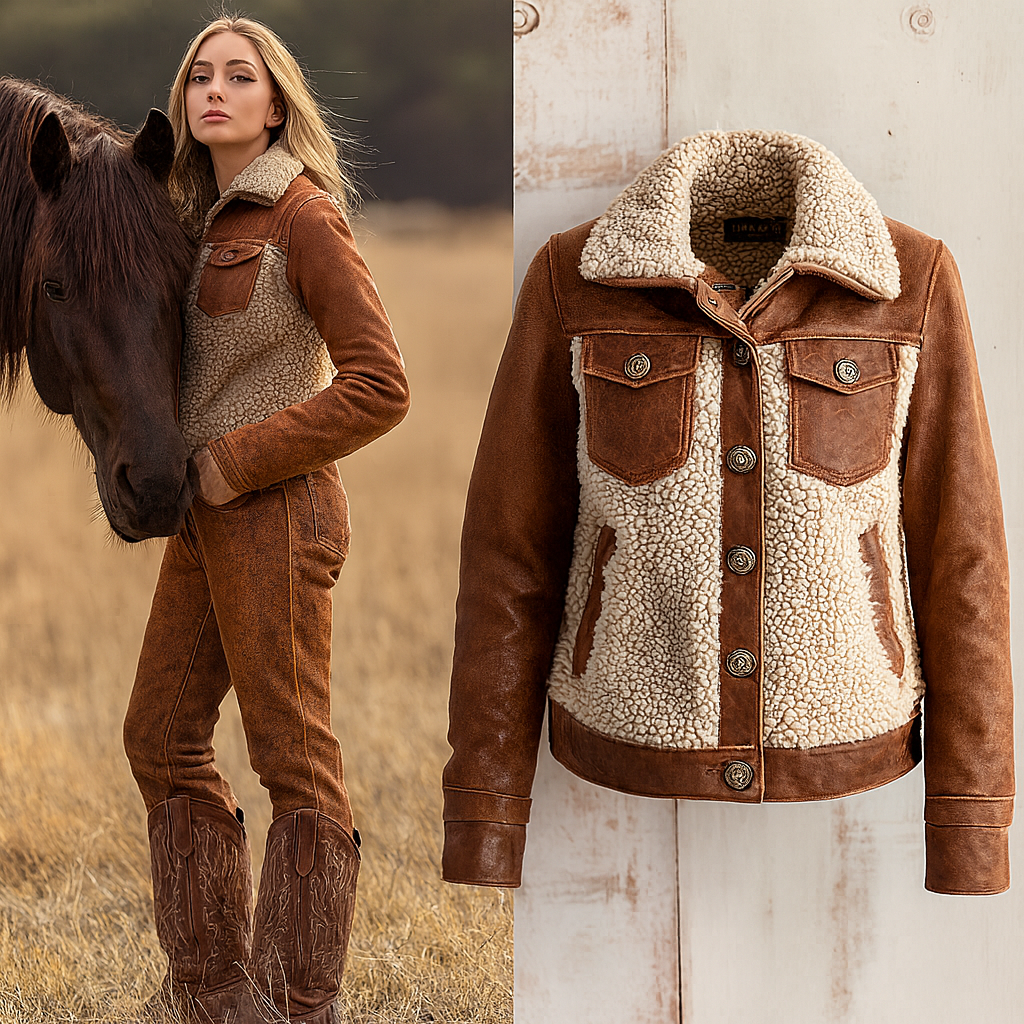 Warm And Stylish Brown Sherpa Jacket For Fall And Winter