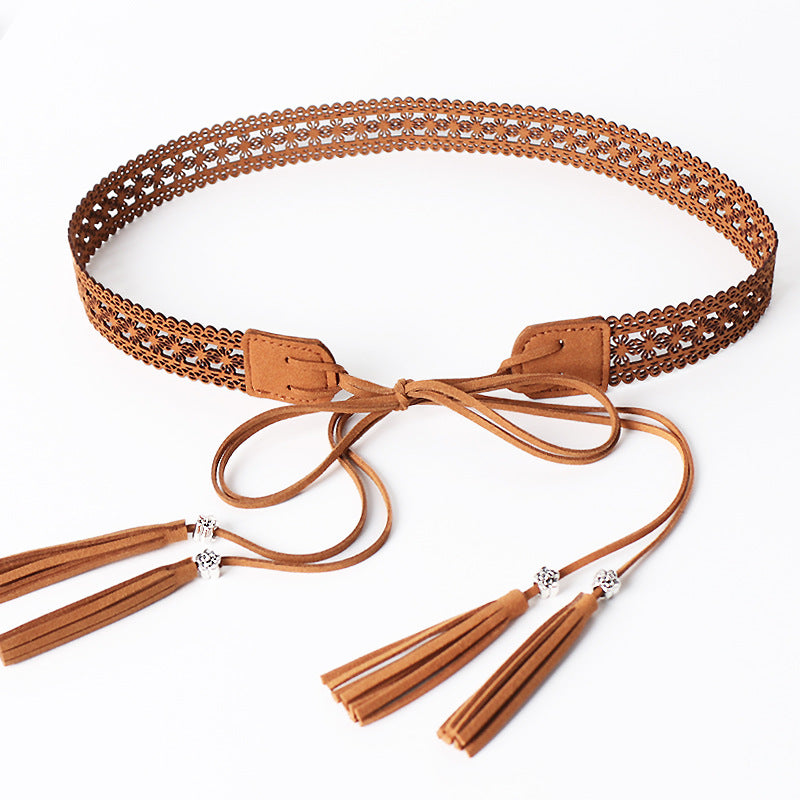 Ethnic Style Hollow Waist Chain Belt