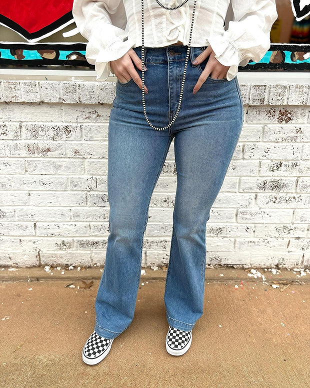 Unique Washed Heart Print Jeans Pants