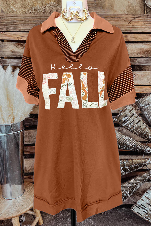 Casual Hello Fall Letter Print Dress