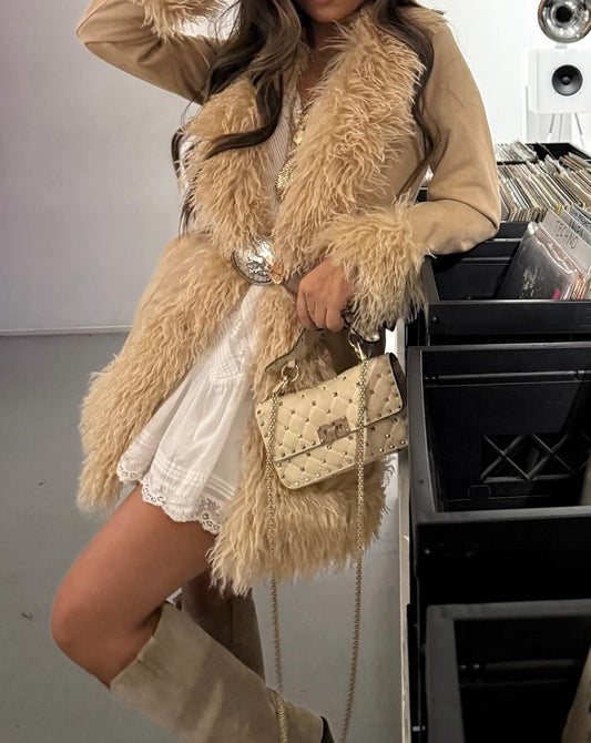 V-neck Raw-edged Knitted Cardigan