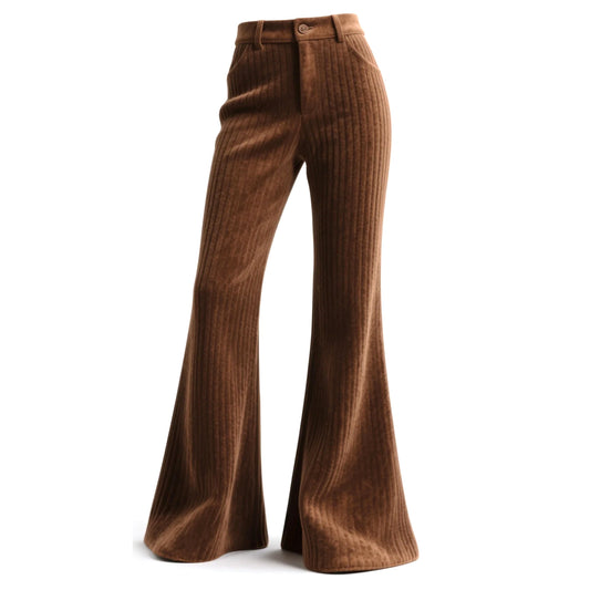Retro Western Style Vertical Striped Flared Wide-leg Pants