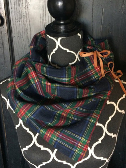 Women's Christmas Plaid Tie Scarf