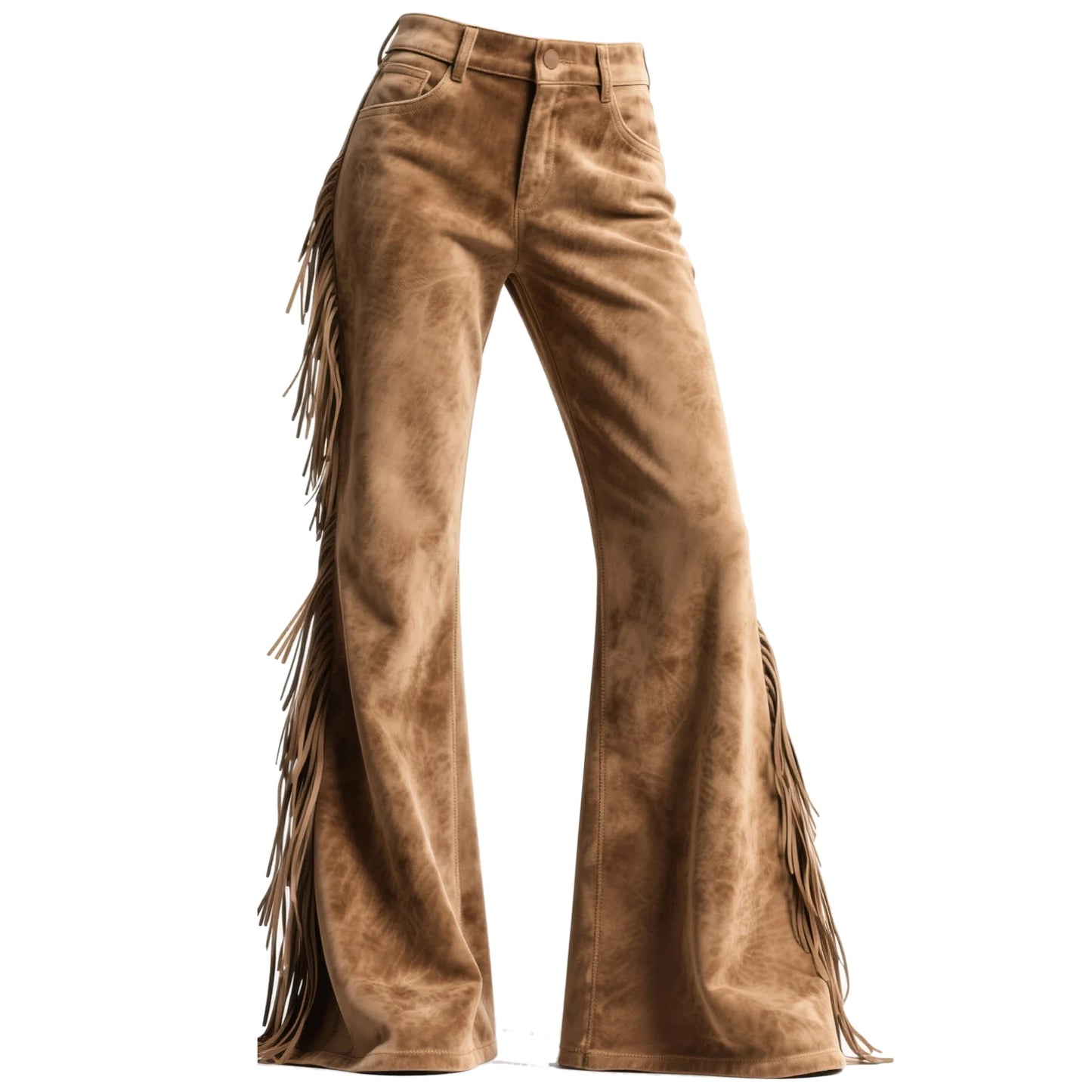 Vintage Western Women's Suede Tassel Flared Wide-Leg Pants