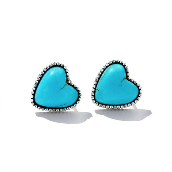 Sterling silver turquoise love earrings