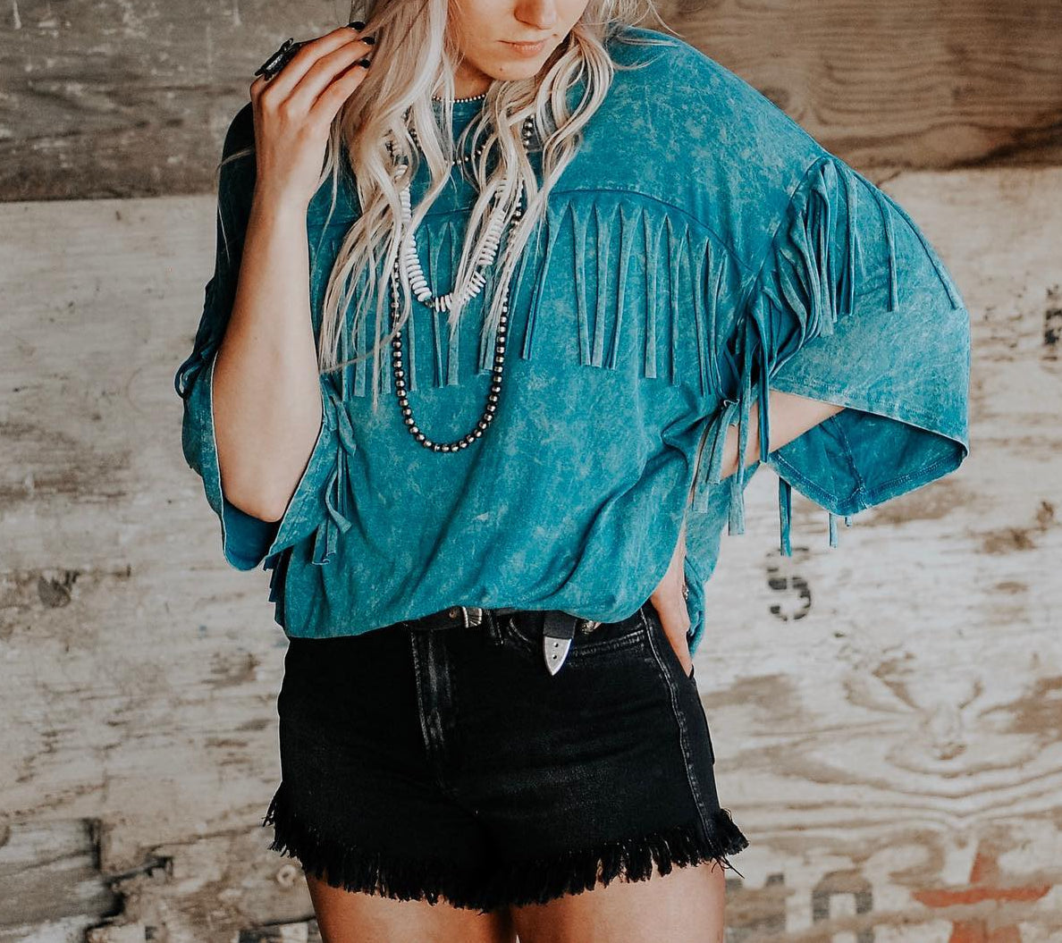 Women's Fringe Crewneck Top