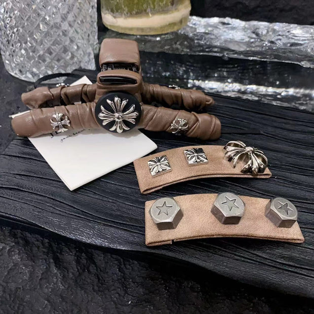 Retro Western Leather Hair Accessories Hairpin