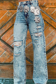 Casual Ripped Straight Jeans