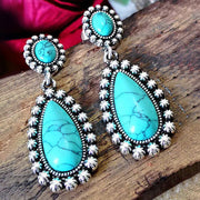 Teardrop Turquoise Exaggerated Drop Earrings