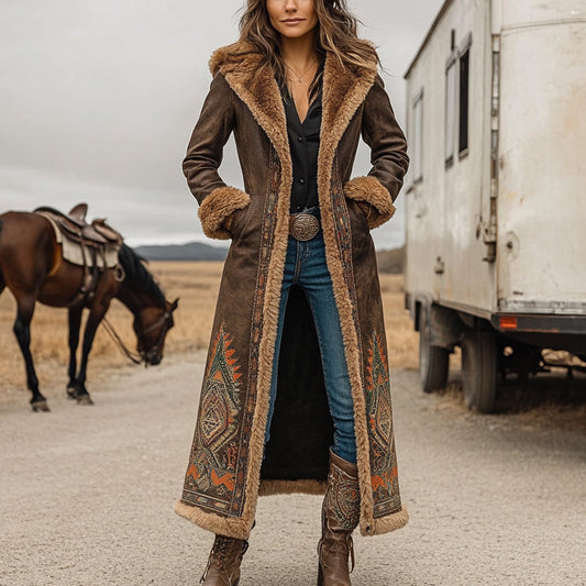 Women's Western Retro Coat Plush Autumn And Winter Warm Coat