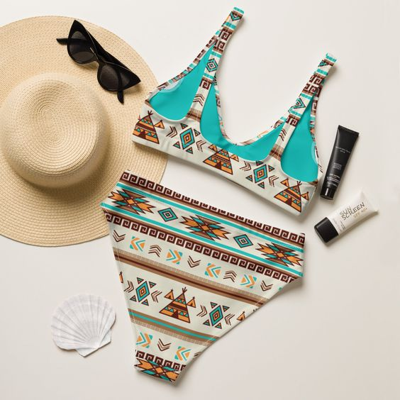 Ethnic Aztec Print Bikini Set