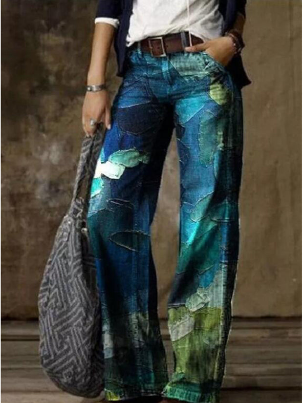 High Wasited Ombre Wide Leg Jeans