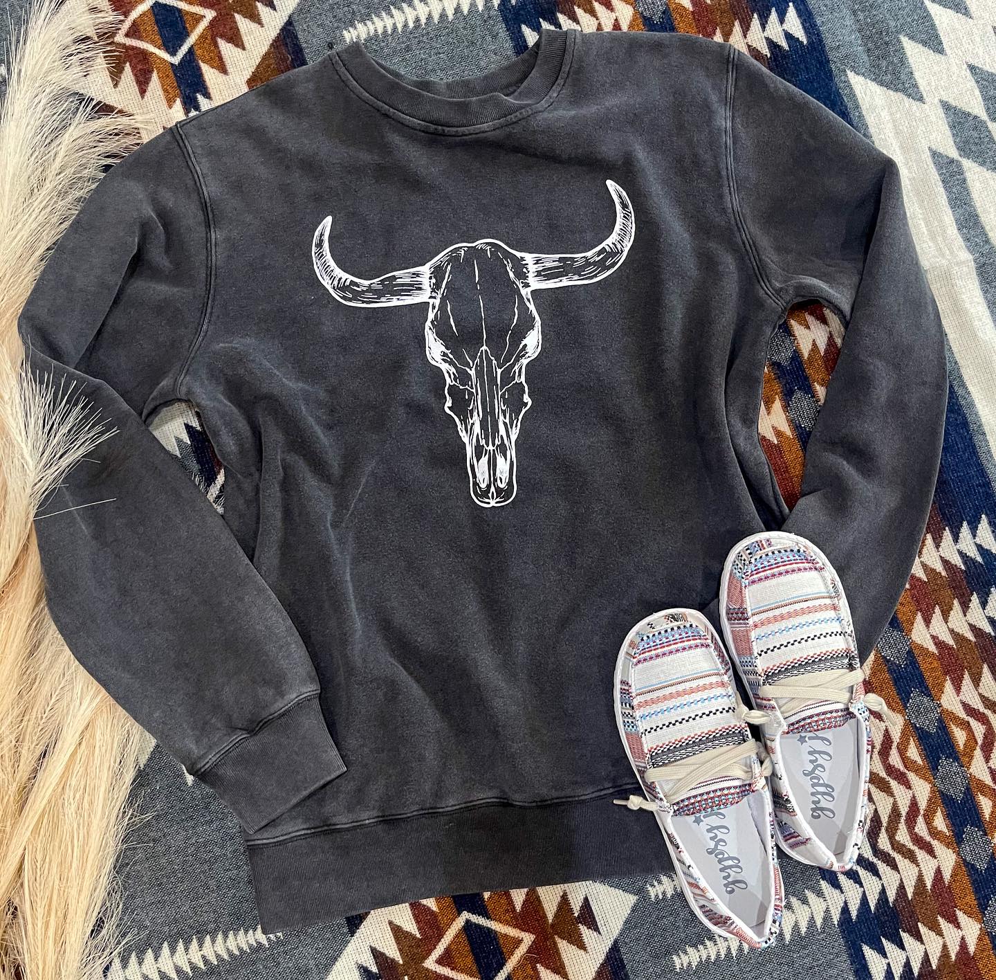 Casual Cow Skull Sweatshirt