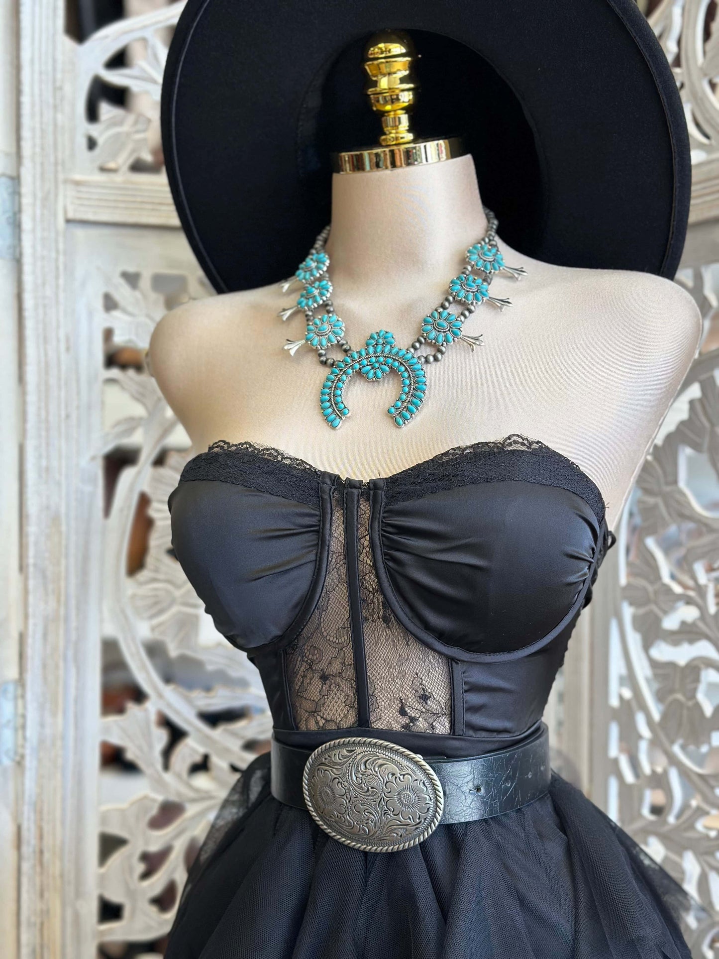 Black Ruffle Strapless Dress