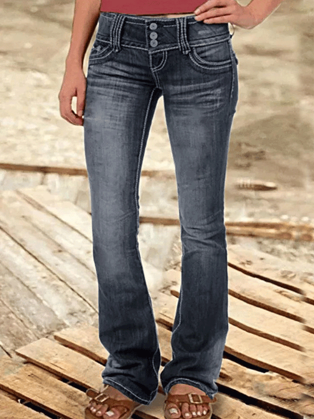 Casual stretch flared jeans