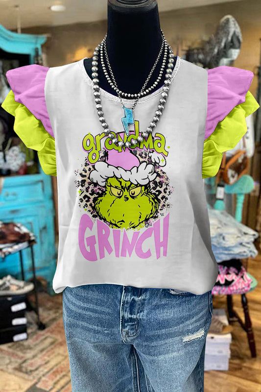 Pretty Cozy Grinch Flying Sleeve Top