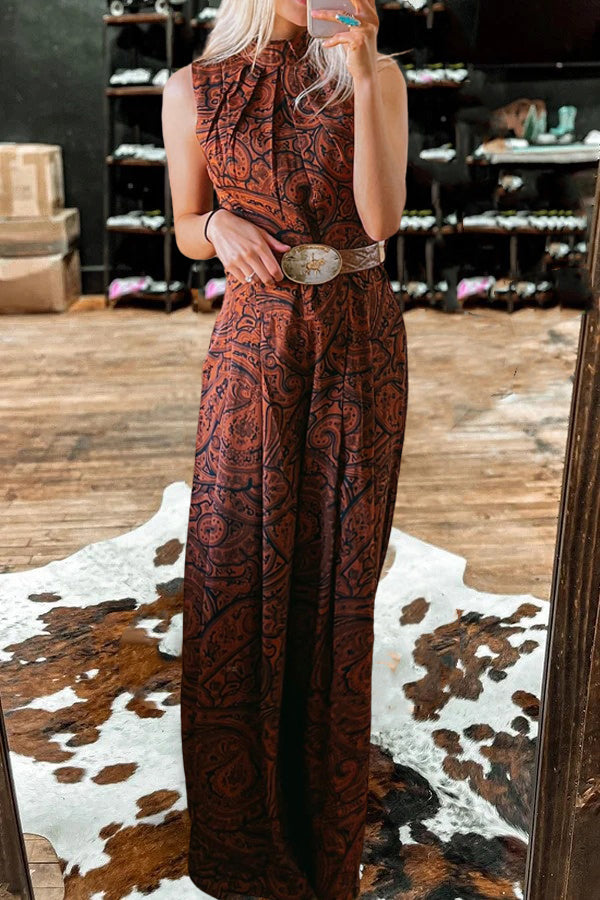 Paisley Sleeveless Jumpsuit