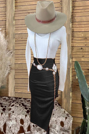 Vintage Pleated Side Slit Velvet Skirt