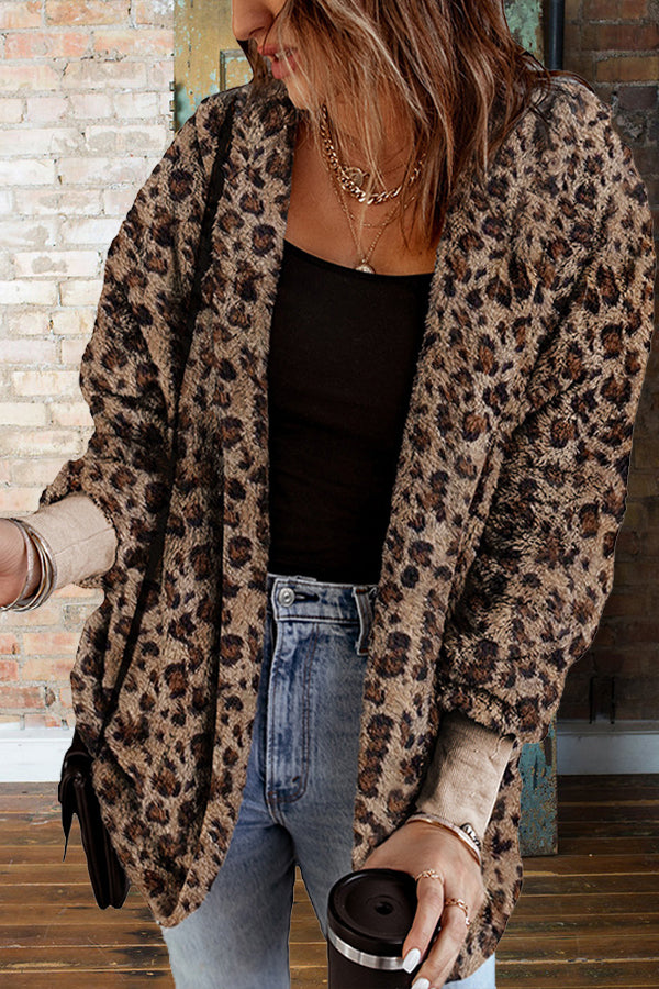 Cozy Leopard Print Plush Coat