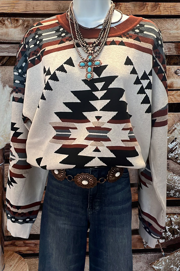 Aztec Print Vintage Sweater