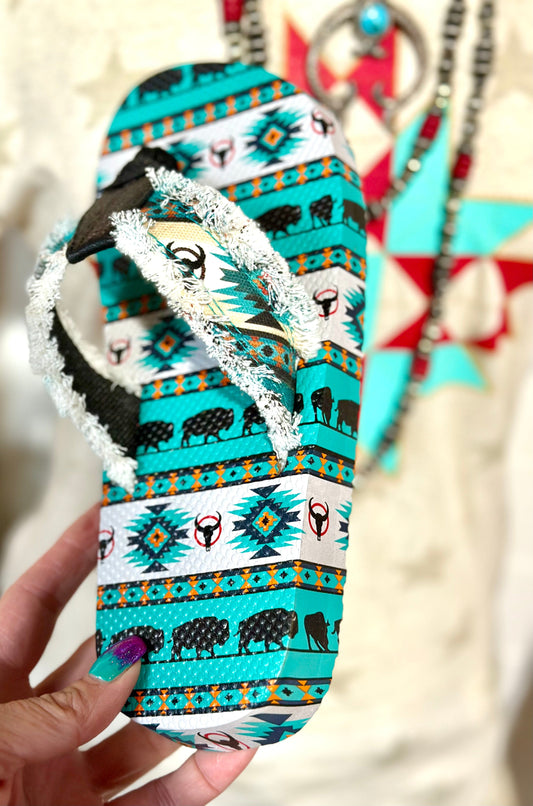 The Turquoise Buffalo Flip Flop Sandal