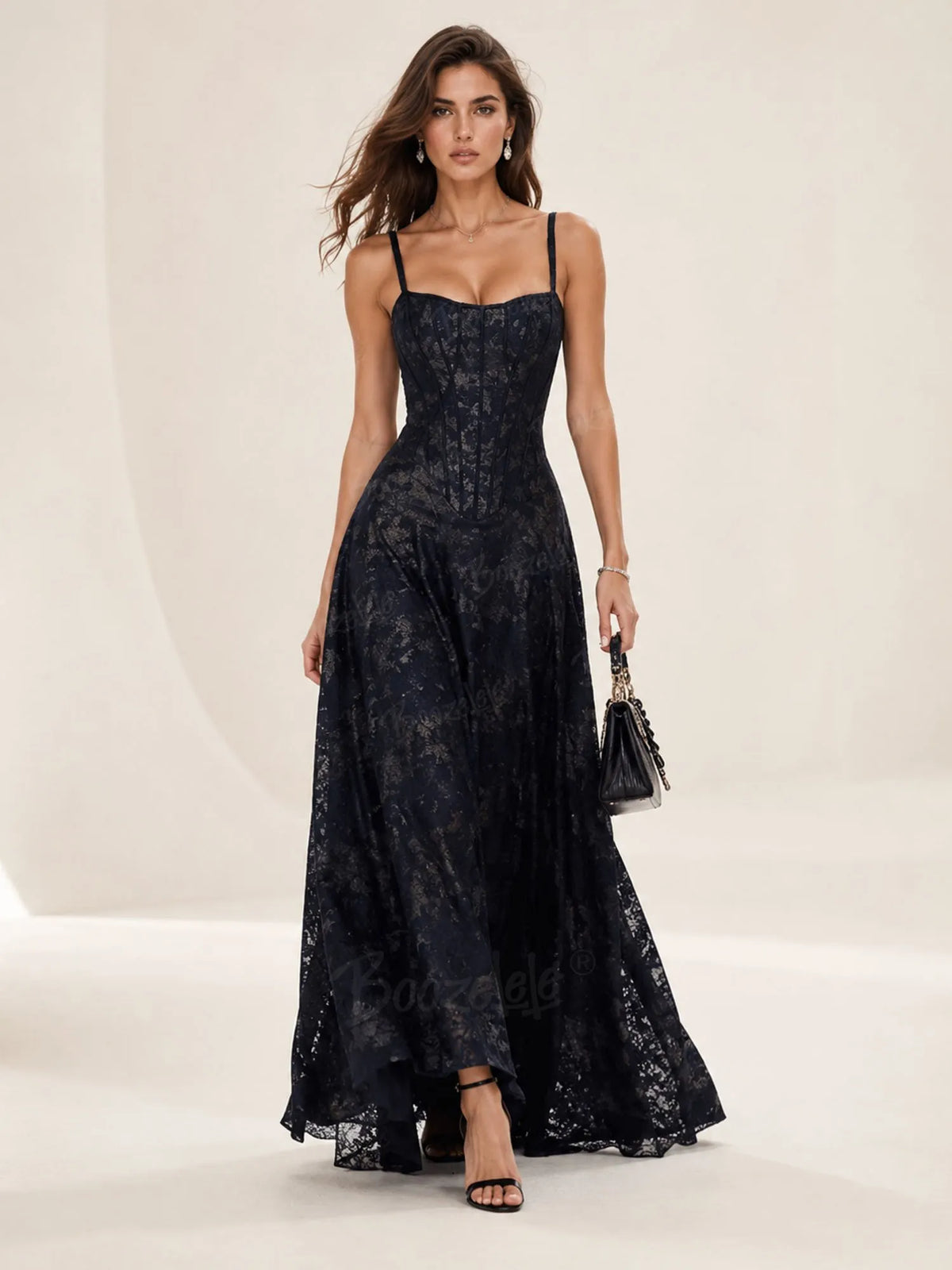 Perfect for a Western Ranch Gala — Deep Purple Lace 2026 Spring/Autumn Women’s Corset Maxi Dress
